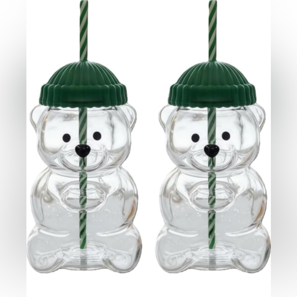 Green Hat Bearista Cold Bear Cup Tumbler w/ Straw  same day shipping
